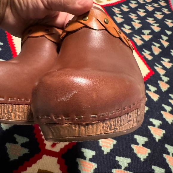 Dansko Brown Genuine Full Grain Leather Rach Braided Heeled Brandy Comfort Clogs - Picture 10 of 10